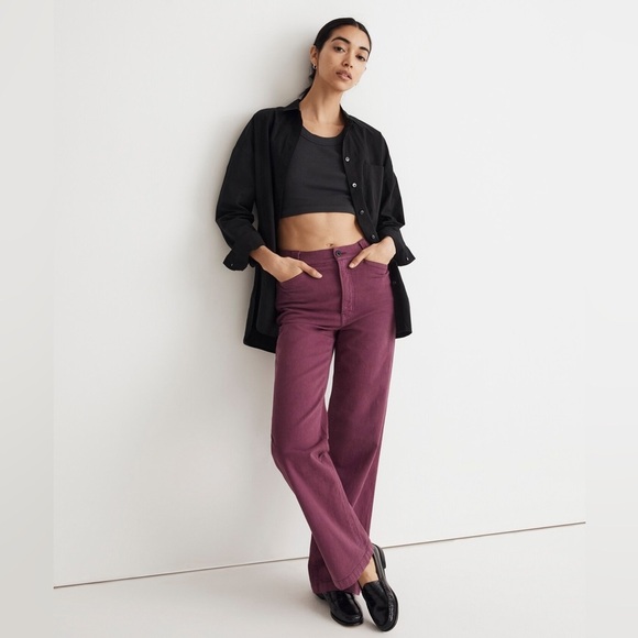 NWT Madewell The Emmett Wide-Leg Pant Garment Dyed Edition Iris Bloom Size 29 - Picture 1 of 12